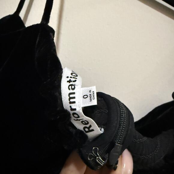 Reformation Frankie Velvet Maxi Dress Black - Picture 5 of 5